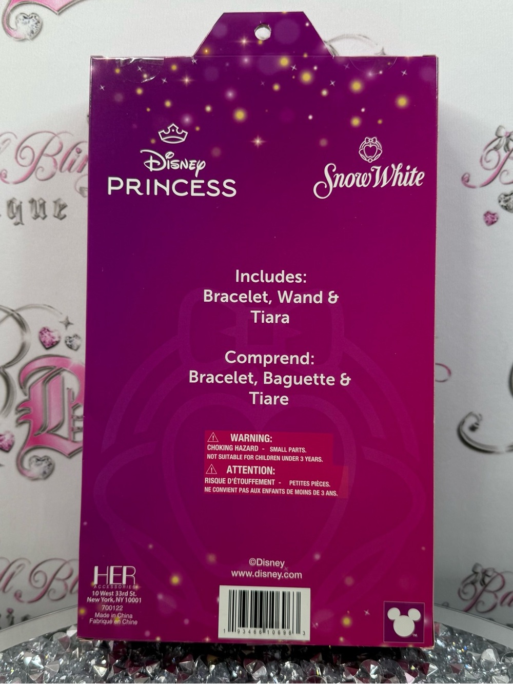 Disney Princess tiara crown hair Snow White Accessory Set - Purple/Pink wand - Picture 3 of 5